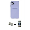 MARSİLYAN™- iPhone 11 Pro Max Kılıf Vadi Çizgi Prime - Siyah 34D Hayalet Izgaralı Cam + Rainbow Kamera Lens Koruma Cam - YL