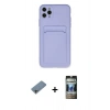 MARSİLYAN™- iPhone 11 Pro Max Kılıf Vadi Çizgi Prime - Siyah 34D Hayalet Izgaralı Cam + Shine Kamera Lens Koruma Cam - GI