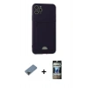 MARSİLYAN™- iPhone 11 Pro Max Kılıf Vadi Çizgi Prime - Siyah 34D Hayalet Izgaralı Cam + Siyah Metal Kamera Lens Koruma Cam
