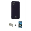 MARSİLYAN™- iPhone 11 Pro Max Kılıf Vadi Çizgi Prime - Siyah 34D Izgaralı Cam + Rainbow Kamera Lens Koruma Cam - GD