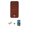 MARSİLYAN™- iPhone 11 Pro Max Kılıf Vadi Çizgi Prime - Siyah 34D Izgaralı Cam + Renkli Kamera Lens Koruma Cam - TU