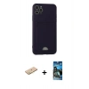 MARSİLYAN™- iPhone 11 Pro Max Kılıf Vadi Çizgi Prime - Siyah 34D Izgaralı Cam + Renkli Kamera Lens Koruma Cam - SI
