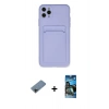 MARSİLYAN™- iPhone 11 Pro Max Kılıf Vadi Çizgi Prime - Siyah 34D Izgaralı Cam + Shine Kamera Lens Koruma Cam - SH