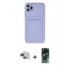 MARSİLYAN™- iPhone 11 Pro Max Kılıf Vadi Çizgi Prime - Siyah 360 Mat Full Body Arka Koruyucu + Pers Alüminyum Kamera Lens - SH