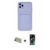 MARSİLYAN™- iPhone 11 Pro Max Kılıf Vadi Çizgi Prime - Siyah 360 Mat Full Body Arka Koruyucu + Rainbow Kamera Lens Koruma Cam - GD