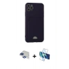 MARSİLYAN™- iPhone 11 Pro Max Kılıf Vadi Çizgi Prime - Siyah 3D Antistatik Cam Ekran Koruyucu + Pers Alüminyum Kamera Lens - LT