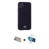 MARSİLYAN™- iPhone 11 Pro Max Kılıf Vadi Çizgi Prime - Siyah 3D Antistatik Cam Ekran Koruyucu + Rainbow Kamera Lens Koruma Cam - GD