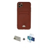 MARSİLYAN™- iPhone 11 Pro Max Kılıf Vadi Çizgi Prime - Siyah 3D Antistatik Cam Ekran Koruyucu + Rainbow Kamera Lens Koruma Cam - GD