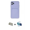 MARSİLYAN™- iPhone 11 Pro Max Kılıf Vadi Çizgi Prime - Siyah 3D Antistatik Cam Ekran Koruyucu + Rainbow Kamera Lens Koruma Cam - GD