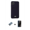 MARSİLYAN™- iPhone 11 Pro Max Kılıf Vadi Çizgi Prime - Siyah 3D Antistatik Hayalet Cam Ekran Koruyucu + Metal Kamera Lens Koruma Cam - SH