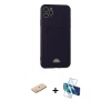 MARSİLYAN™- iPhone 11 Pro Max Kılıf Vadi Çizgi Prime - Siyah 3D Antistatik Seramik Nano Ekran Koruyucu + Renkli Kamera Lens Koruma Cam - MI