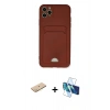 MARSİLYAN™- iPhone 11 Pro Max Kılıf Vadi Çizgi Prime - Siyah 3D Antistatik Seramik Nano Ekran Koruyucu + Renkli Kamera Lens Koruma Cam - SI