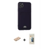MARSİLYAN™- iPhone 11 Pro Max Kılıf Vadi Çizgi Prime - Siyah 6D Mat Seramik Hayalet Nano Ekran Koruyucu + Turuncu Renkli Kamera Lens Koruma Cam