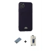 MARSİLYAN™- iPhone 11 Pro Max Kılıf Vadi Çizgi Prime - Siyah Bilvis Hayalet Cam Ekran Koruyucu + Gümüş Shine Kamera Lens Koruma Cam