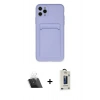 MARSİLYAN™- iPhone 11 Pro Max Kılıf Vadi Çizgi Prime - Siyah Bilvis Hayalet Cam Ekran Koruyucu + Kamera Lens Koruma Cam - SF