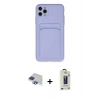 MARSİLYAN™- iPhone 11 Pro Max Kılıf Vadi Çizgi Prime - Siyah Bilvis Hayalet Cam Ekran Koruyucu + Lacivert Pers Alüminyum Kamera Lens