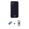 MARSİLYAN™- iPhone 11 Pro Max Kılıf Vadi Çizgi Prime - Siyah Bilvis Hayalet Cam Ekran Koruyucu + Mavi Metal Kamera Lens Koruma Cam
