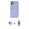 MARSİLYAN™- iPhone 11 Pro Max Kılıf Vadi Çizgi Prime - Siyah Bilvis Hayalet Cam Ekran Koruyucu + Pers Alüminyum Kamera Lens - SH