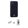 MARSİLYAN™- iPhone 11 Pro Max Kılıf Vadi Çizgi Prime - Siyah Bilvis Hayalet Cam Ekran Koruyucu + Turuncu Renkli Kamera Lens Koruma Cam