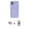 MARSİLYAN™- iPhone 11 Pro Max Kılıf Vadi Çizgi Prime - Siyah Bilvis Hayalet Cam Ekran Koruyucu + Yeşil Pers Alüminyum Kamera Lens