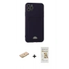 MARSİLYAN™- iPhone 11 Pro Max Kılıf Vadi Çizgi Prime - Siyah Mat Seramik Nano Ekran Koruyucu + Sarı Renkli Kamera Lens Koruma Cam