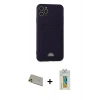 MARSİLYAN™- iPhone 11 Pro Max Kılıf Vadi Çizgi Prime - Siyah Polymer Nano Ekran Koruyucu + Gold Rainbow Kamera Lens Koruma Cam