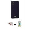 MARSİLYAN™- iPhone 11 Pro Max Kılıf Vadi Çizgi Prime - Siyah Polymer Nano Ekran Koruyucu + Pers Alüminyum Kamera Lens - KI