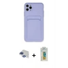 MARSİLYAN™- iPhone 11 Pro Max Kılıf Vadi Çizgi Prime - Siyah Polymer Nano Ekran Koruyucu + Pers Alüminyum Kamera Lens - LT