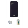 MARSİLYAN™- iPhone 11 Pro Max Kılıf Vadi Çizgi Prime - Siyah Polymer Nano Ekran Koruyucu + Pers Alüminyum Kamera Lens - LT