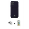 MARSİLYAN™- iPhone 11 Pro Max Kılıf Vadi Çizgi Prime - Siyah Polymer Nano Ekran Koruyucu + Pers Alüminyum Kamera Lens - SH