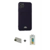 MARSİLYAN™- iPhone 11 Pro Max Kılıf Vadi Çizgi Prime - Siyah Polymer Nano Ekran Koruyucu + Rainbow Kamera Lens Koruma Cam - YL
