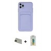 MARSİLYAN™- iPhone 11 Pro Max Kılıf Vadi Çizgi Prime - Siyah Polymer Nano Ekran Koruyucu + Rainbow Kamera Lens Koruma Cam - YL