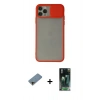 MARSİLYAN™- iPhone 11 Pro Max Kılıf Vadi Çizgi - Şeffaf 360 Full Body Arka Koruyucu + Shine Kamera Lens Koruma Cam - GD