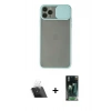MARSİLYAN™- iPhone 11 Pro Max Kılıf Vadi Çizgi - Şeffaf 360 Full Body Arka Koruyucu + Kamera Lens Koruma Cam - SF