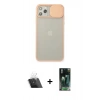 MARSİLYAN™- iPhone 11 Pro Max Kılıf Vadi Çizgi - Şeffaf 360 Full Body Arka Koruyucu + Kamera Lens Koruma Cam - SF