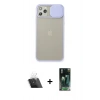 MARSİLYAN™- iPhone 11 Pro Max Kılıf Vadi Çizgi - Şeffaf 360 Full Body Arka Koruyucu + Kamera Lens Koruma Cam - SF