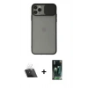 MARSİLYAN™- iPhone 11 Pro Max Kılıf Vadi Çizgi - Şeffaf 360 Full Body Arka Koruyucu + Kamera Lens Koruma Cam - SF