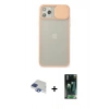 MARSİLYAN™- iPhone 11 Pro Max Kılıf Vadi Çizgi - Şeffaf 360 Full Body Arka Koruyucu + Pers Alüminyum Kamera Lens - LT