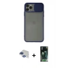 MARSİLYAN™- iPhone 11 Pro Max Kılıf Vadi Çizgi - Şeffaf 360 Full Body Arka Koruyucu + Pers Alüminyum Kamera Lens - LT