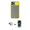 MARSİLYAN™- iPhone 11 Pro Max Kılıf Vadi Çizgi - Şeffaf 360 Full Body Arka Koruyucu + Pers Alüminyum Kamera Lens - LT