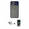 MARSİLYAN™- iPhone 11 Pro Max Kılıf Vadi Çizgi - Şeffaf 360 Full Body Arka Koruyucu + Pers Alüminyum Kamera Lens - KI