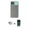 MARSİLYAN™- iPhone 11 Pro Max Kılıf Vadi Çizgi - Şeffaf 360 Full Body Arka Koruyucu + Pers Alüminyum Kamera Lens - LT