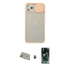 MARSİLYAN™- iPhone 11 Pro Max Kılıf Vadi Çizgi - Şeffaf 360 Full Body Arka Koruyucu + Rainbow Kamera Lens Koruma Cam - GD