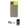 MARSİLYAN™- iPhone 11 Pro Max Kılıf Vadi Çizgi - Şeffaf 360 Full Body Arka Koruyucu + Rainbow Kamera Lens Koruma Cam - YL