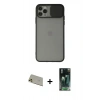MARSİLYAN™- iPhone 11 Pro Max Kılıf Vadi Çizgi - Şeffaf 360 Full Body Arka Koruyucu + Rainbow Kamera Lens Koruma Cam - GD