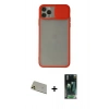 MARSİLYAN™- iPhone 11 Pro Max Kılıf Vadi Çizgi - Şeffaf 360 Full Body Arka Koruyucu + Rainbow Kamera Lens Koruma Cam - GD