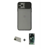 MARSİLYAN™- iPhone 11 Pro Max Kılıf Vadi Çizgi - Şeffaf 360 Full Body Arka Koruyucu + Rainbow Kamera Lens Koruma Cam - YL