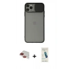MARSİLYAN™- iPhone 11 Pro Max Kılıf Vadi Çizgi - Şeffaf Pasifik Cam Ekran Koruyucu + Pers Alüminyum Kamera Lens - KI