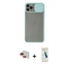 MARSİLYAN™- iPhone 11 Pro Max Kılıf Vadi Çizgi - Şeffaf Pasifik Cam Ekran Koruyucu + Pers Alüminyum Kamera Lens - KI