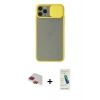 MARSİLYAN™- iPhone 11 Pro Max Kılıf Vadi Çizgi - Şeffaf Pasifik Cam Ekran Koruyucu + Pers Alüminyum Kamera Lens - KI